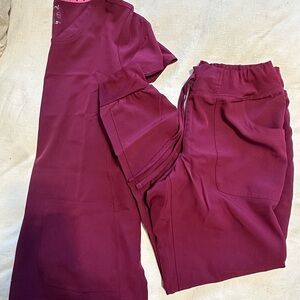 heart and soul maroon scrubs